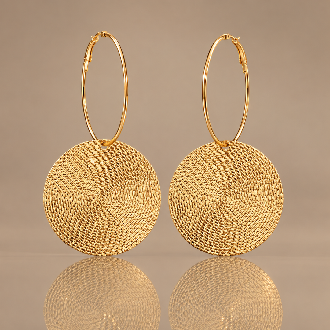 Aura Textured Hoop Earrings