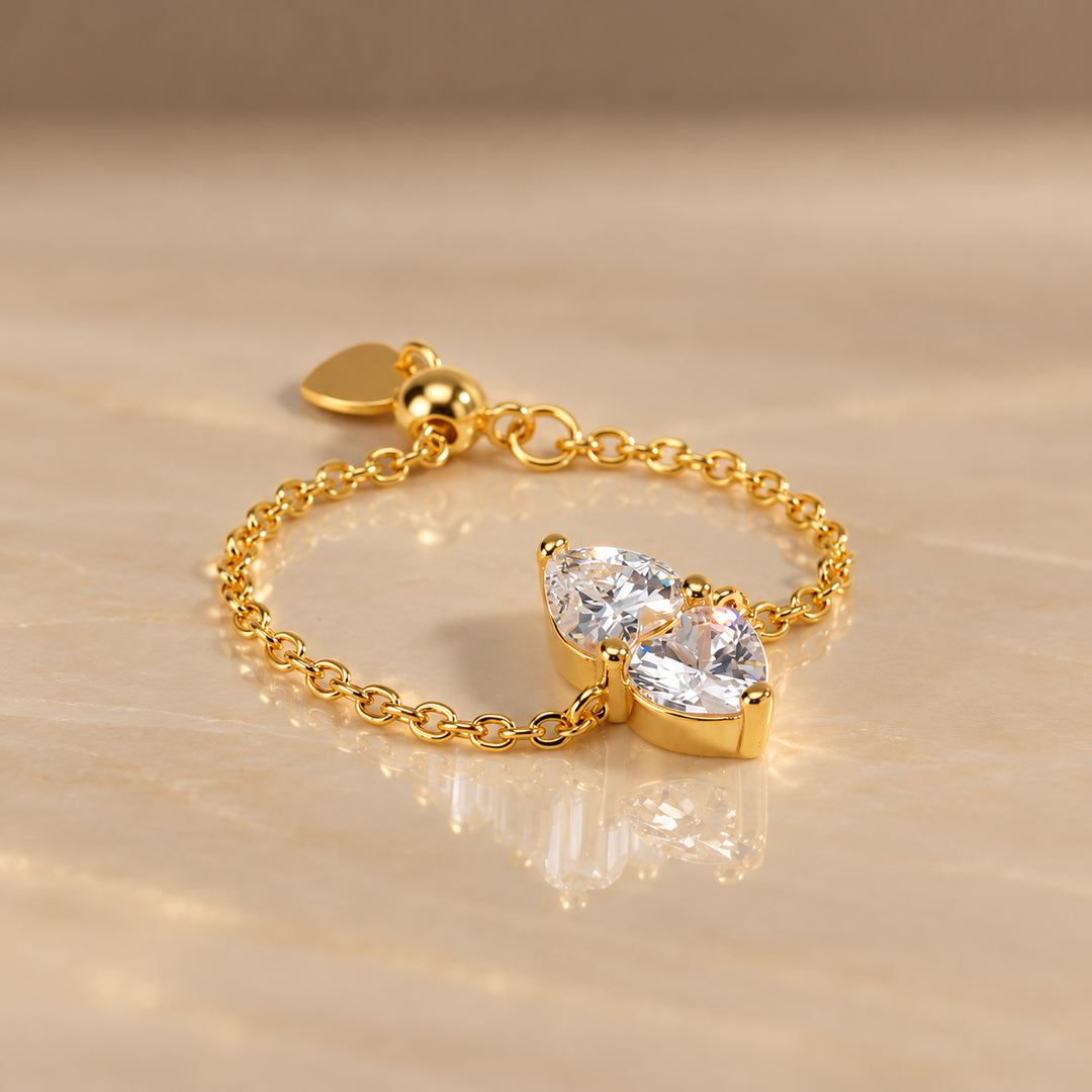 Adjustable Crystal Pull-Chain Ring