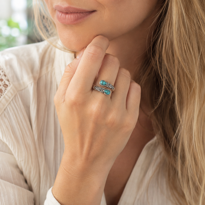 Midnight Celtic Stone Ring