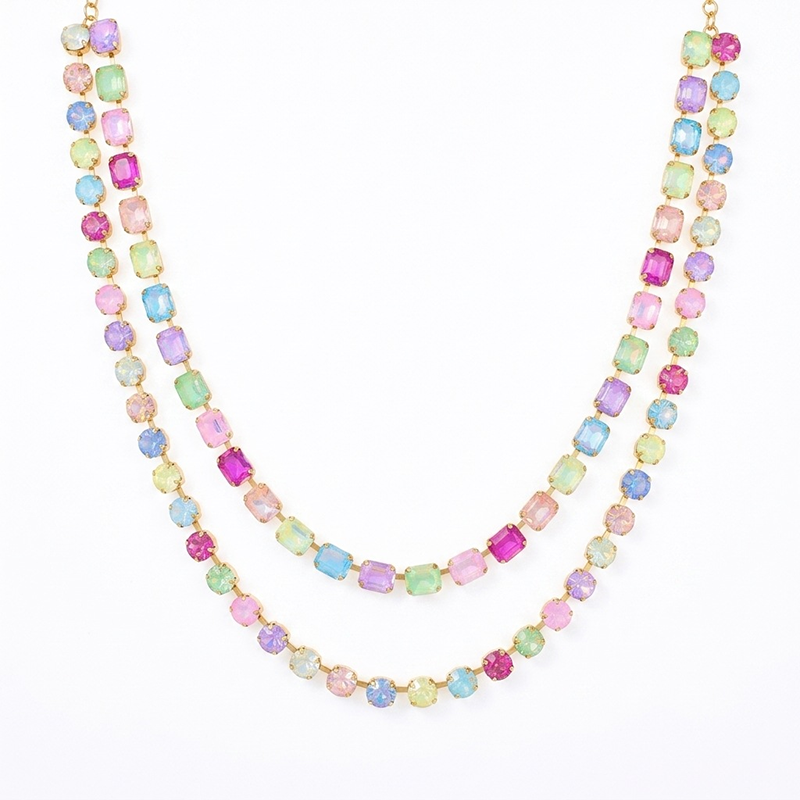 Vibrant Layered Gem Necklace