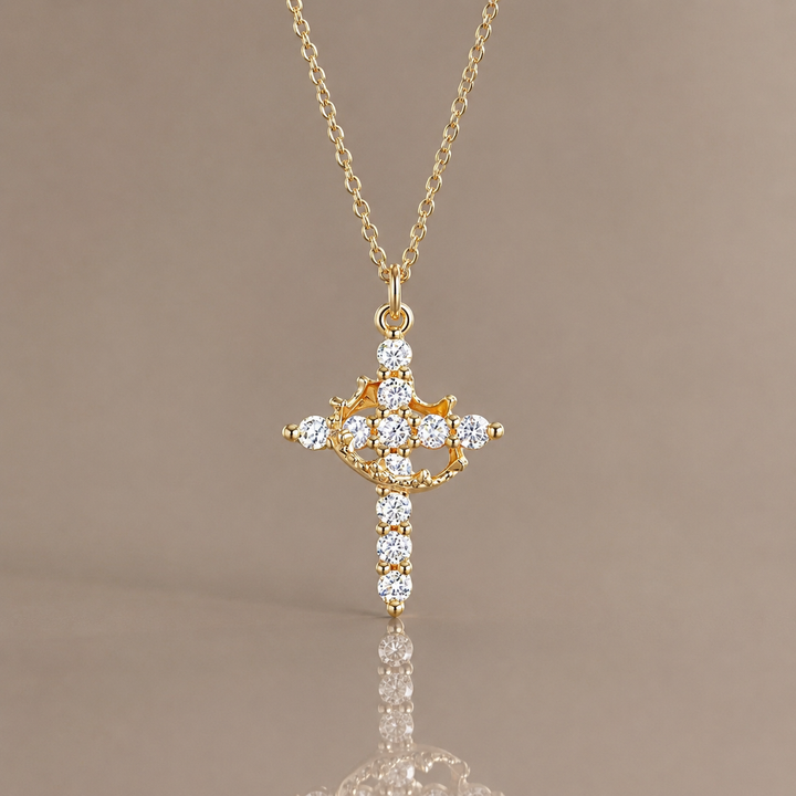 Crown Cross Pendant Necklace