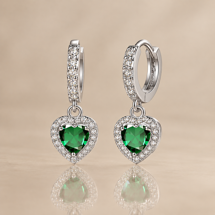 Heart Crystal Drop Earrings Collection