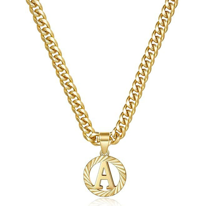 Vintage Initial Medallion Necklace