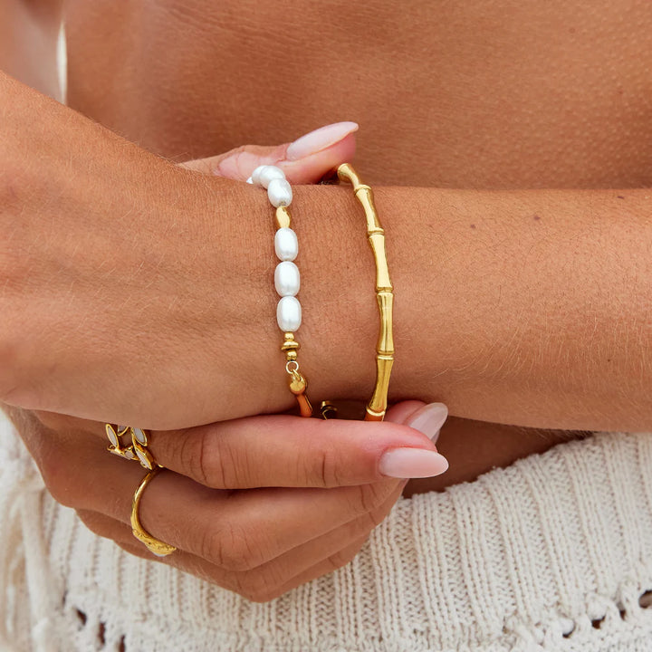Bamboo-Inspired Gold Bracelet