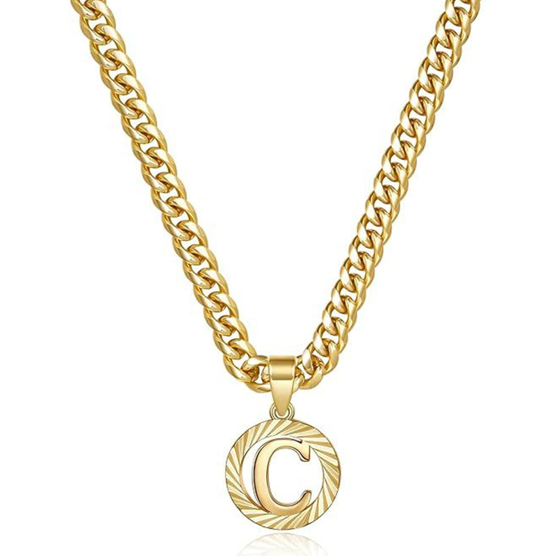 Vintage Initial Medallion Necklace