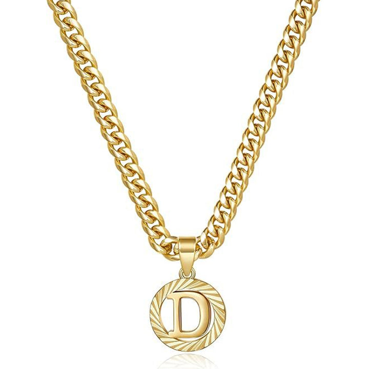 Vintage Initial Medallion Necklace
