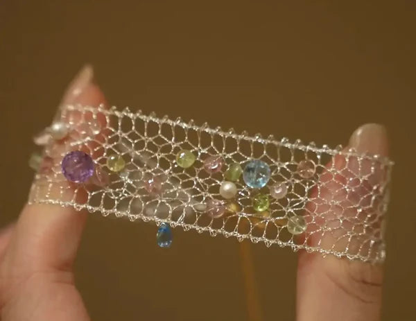 Delicate Mesh Crystal Wrap Bracelet