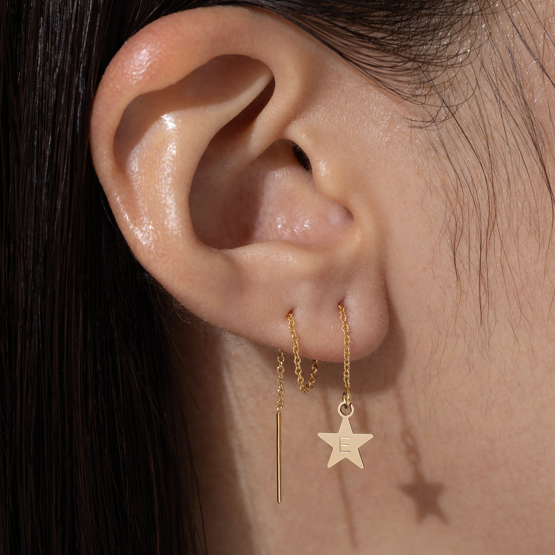 Star Chain Drop Earrings