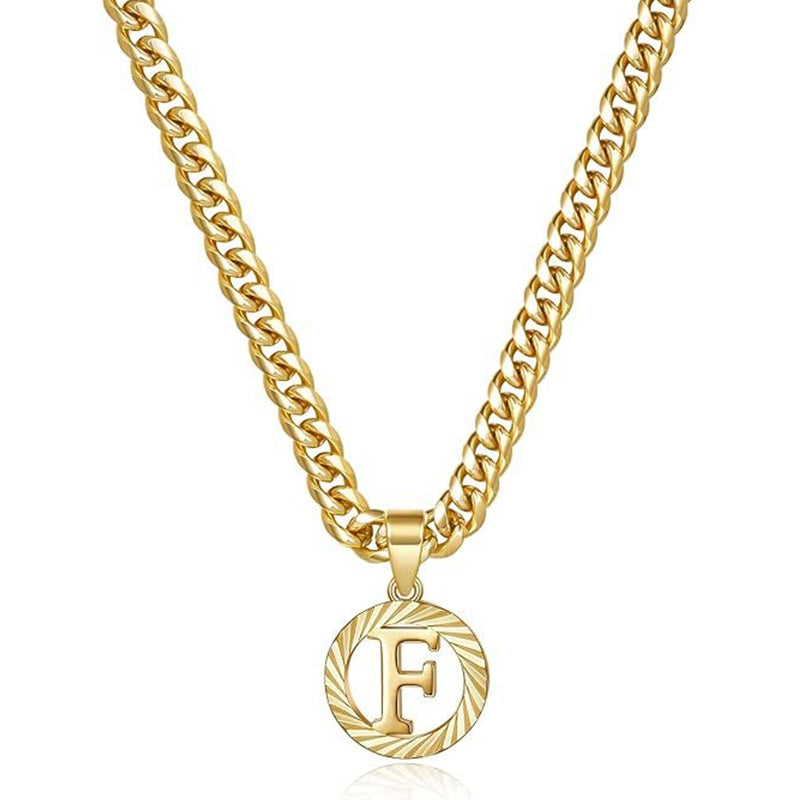 Vintage Initial Medallion Necklace