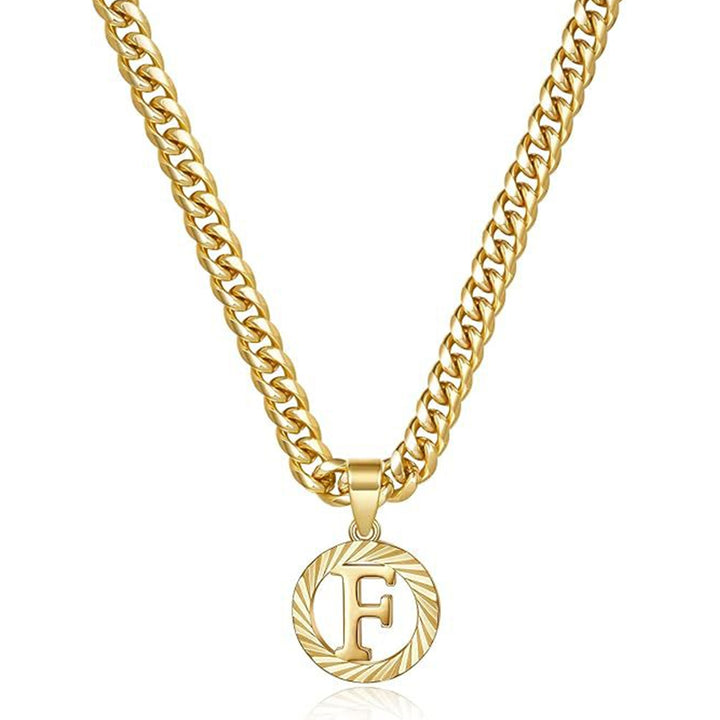 Vintage Initial Medallion Necklace