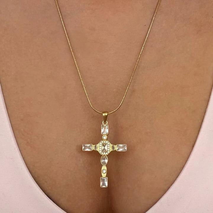 Crystal Cross Pendant Necklace