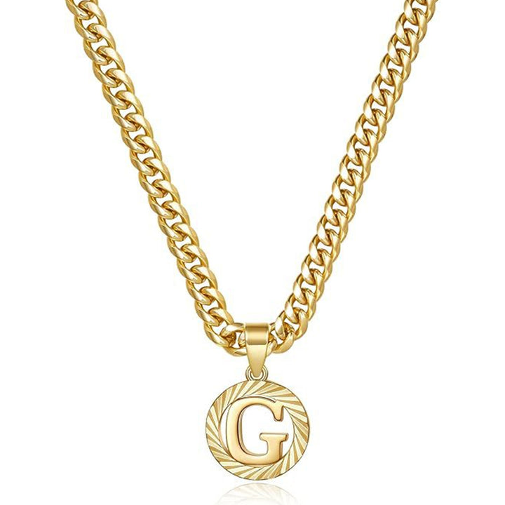 Vintage Initial Medallion Necklace