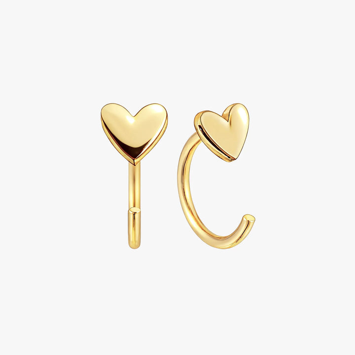 Gold Heart Ear Cuff Stud