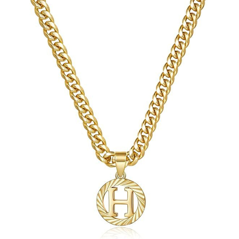 Vintage Initial Medallion Necklace