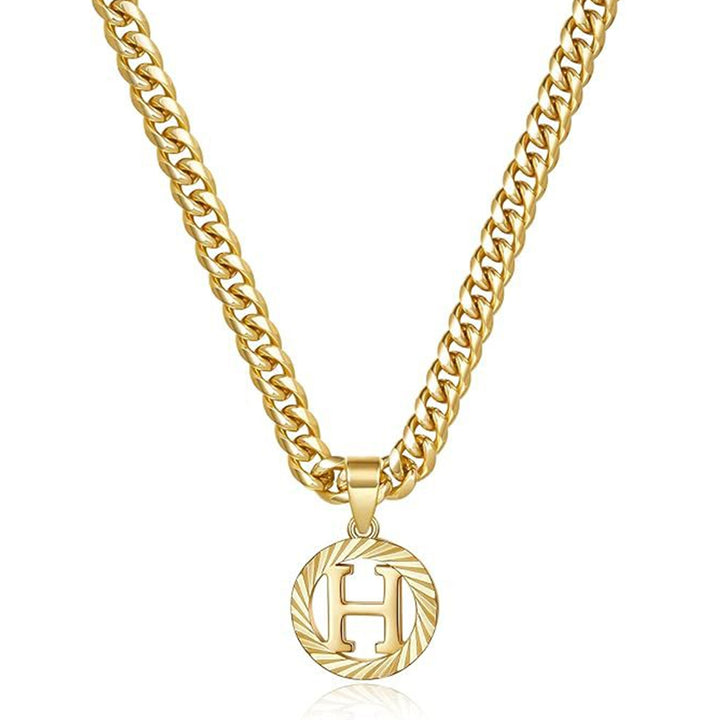 Vintage Initial Medallion Necklace