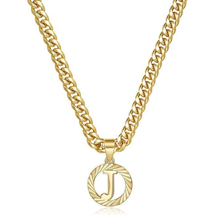 Vintage Initial Medallion Necklace