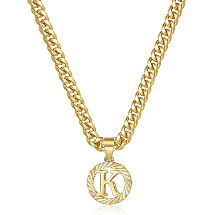 Vintage Initial Medallion Necklace