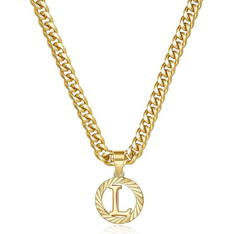 Vintage Initial Medallion Necklace