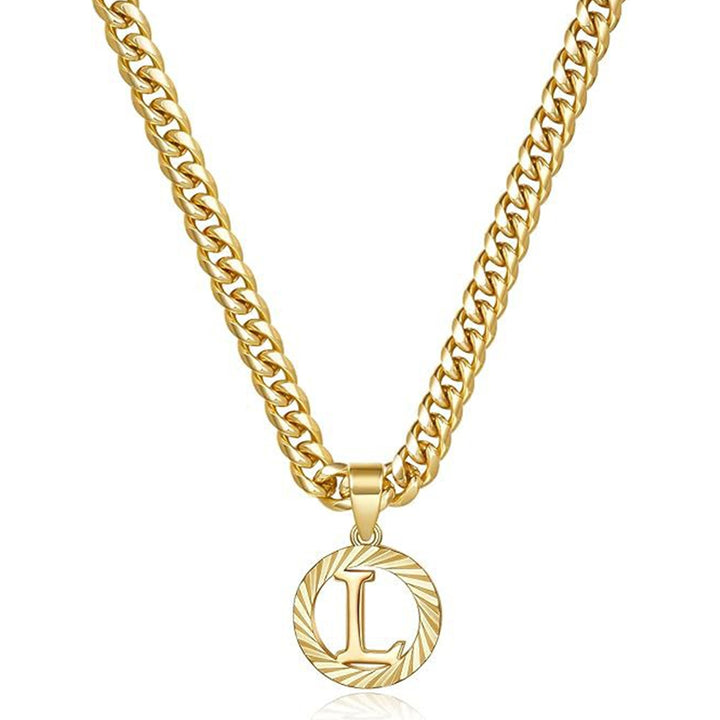 Vintage Initial Medallion Necklace