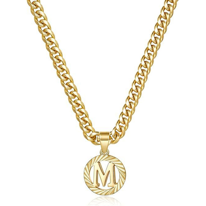 Vintage Initial Medallion Necklace