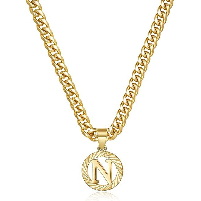 Vintage Initial Medallion Necklace