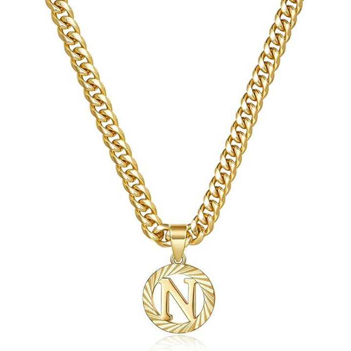 Vintage Initial Medallion Necklace