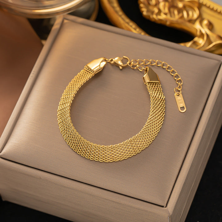 Gold Mesh Statement Bracelet