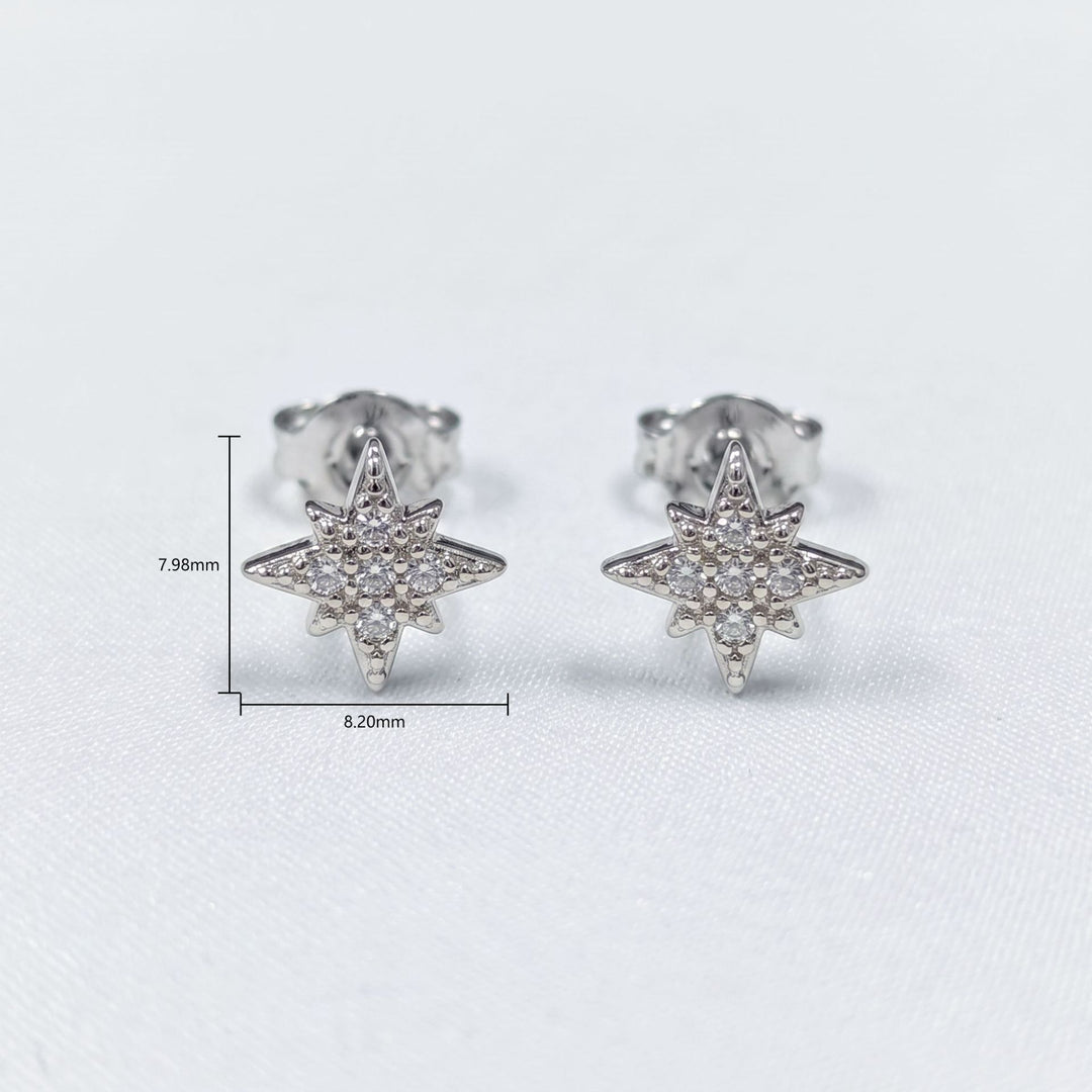 Octagram Zircon Stud Earrings