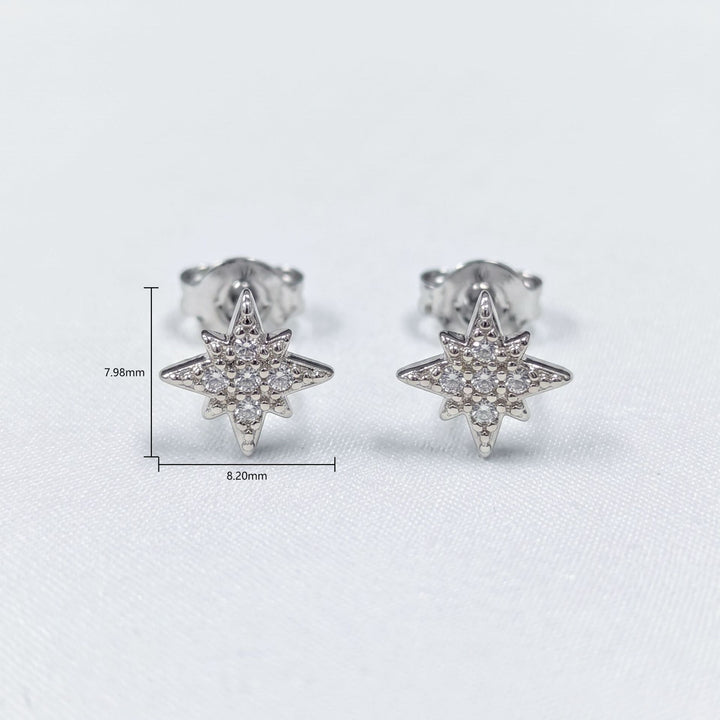 Octagram Zircon Stud Earrings