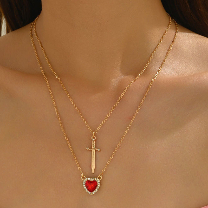 Sword Heart Ruby Necklace