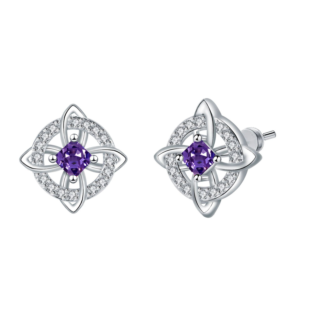 Birthstone Celtic Knot Stud Earrings