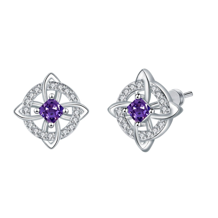 Birthstone Celtic Knot Stud Earrings