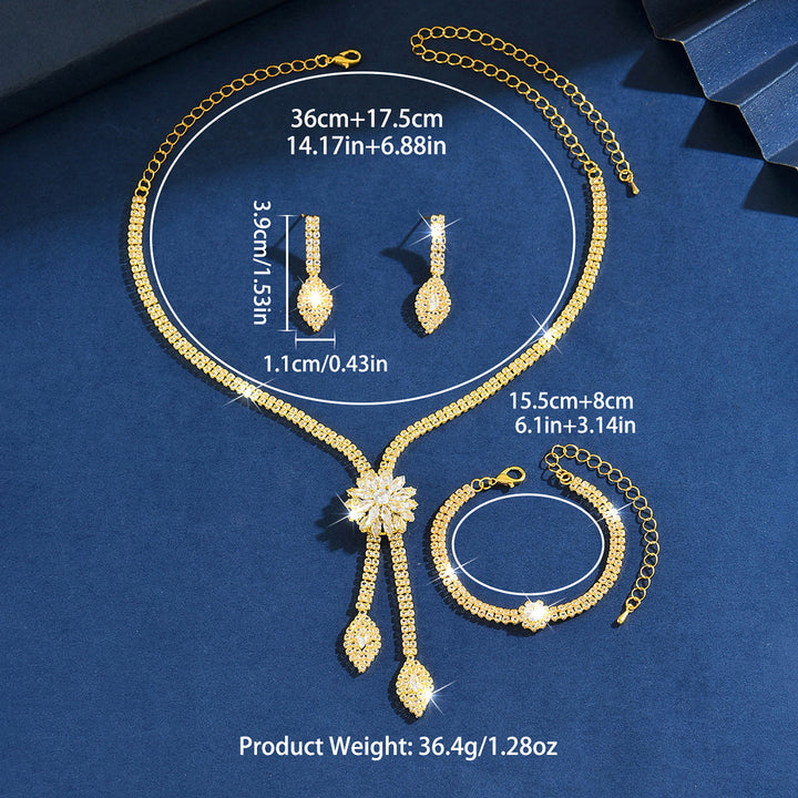 Crystal Flower Zirconia Jewelry Set