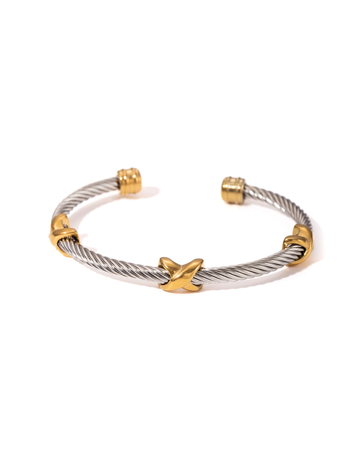 Stainless Steel Cable Cuff Bracelet
