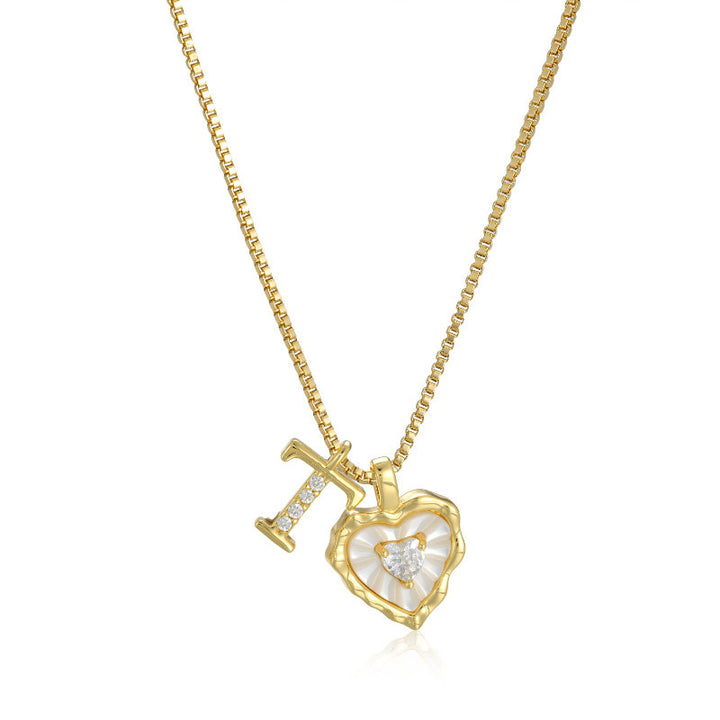 Initial Heart Pendant Necklace