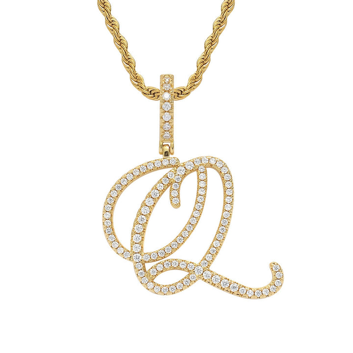 Personalized Letter Zircon Pendant Necklace