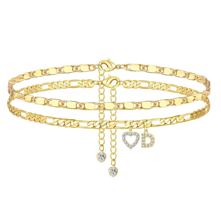 Layered Letter Anklet