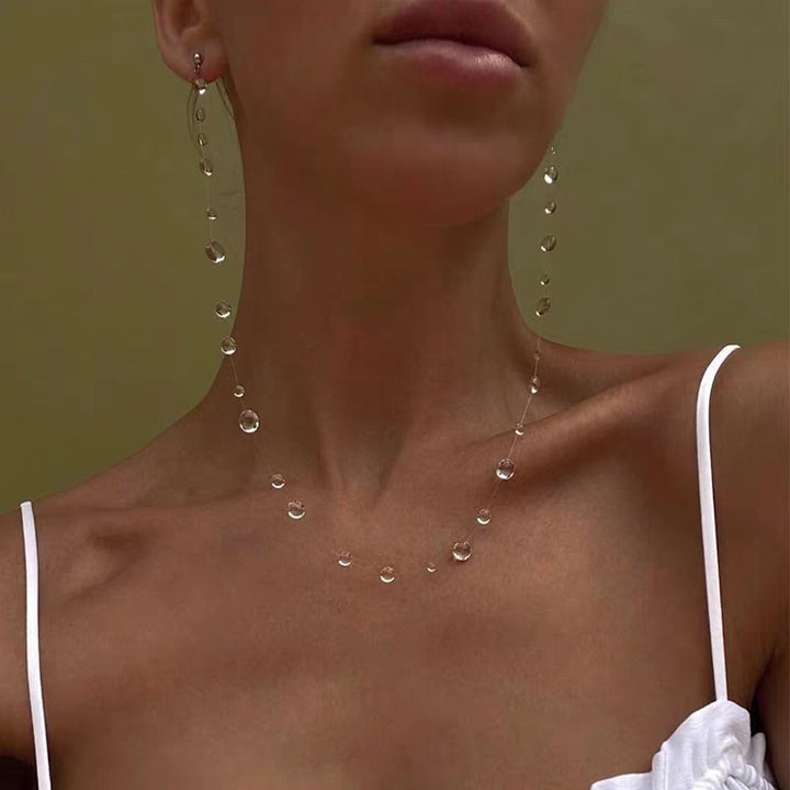 Transparent Crystal Water Drop Jewelry Set
