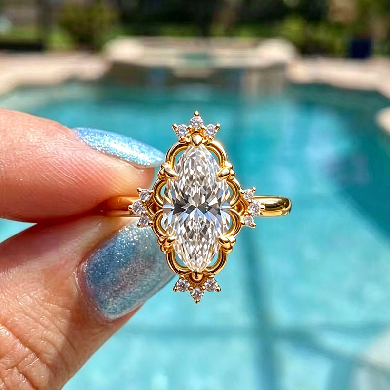 Regal Marquise Crown Ring