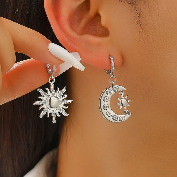 Celestial Sun &amp; Moon Hoop Earrings