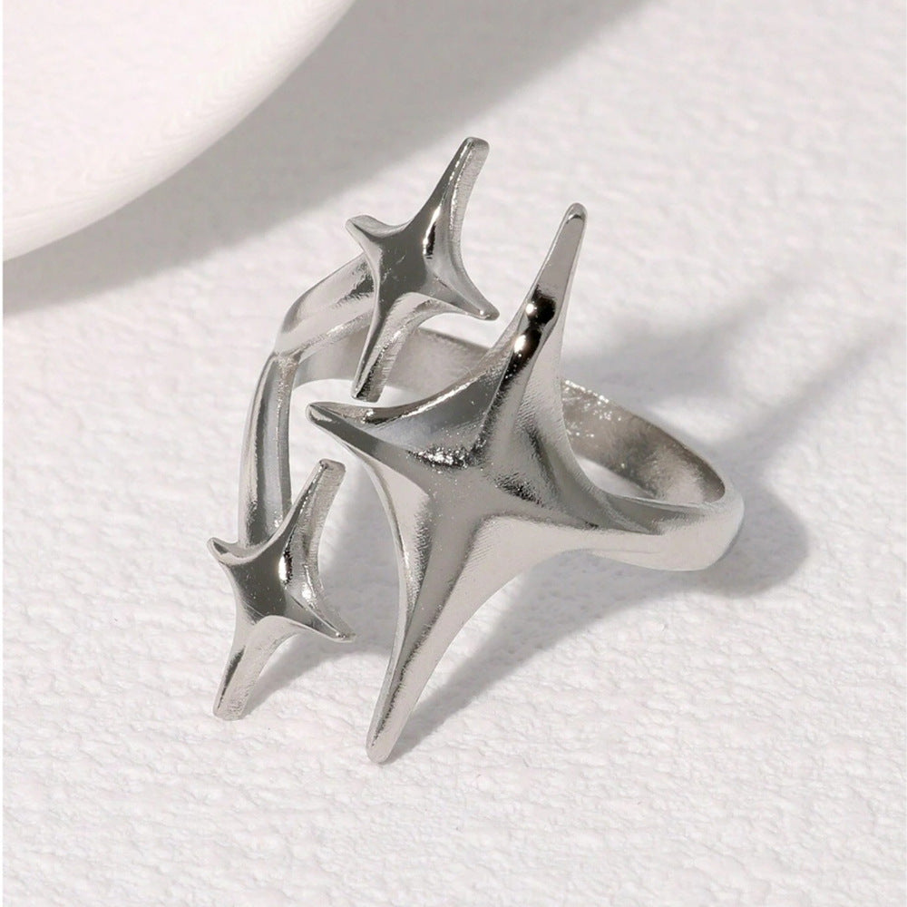 Triple Starburst Openwork Ring