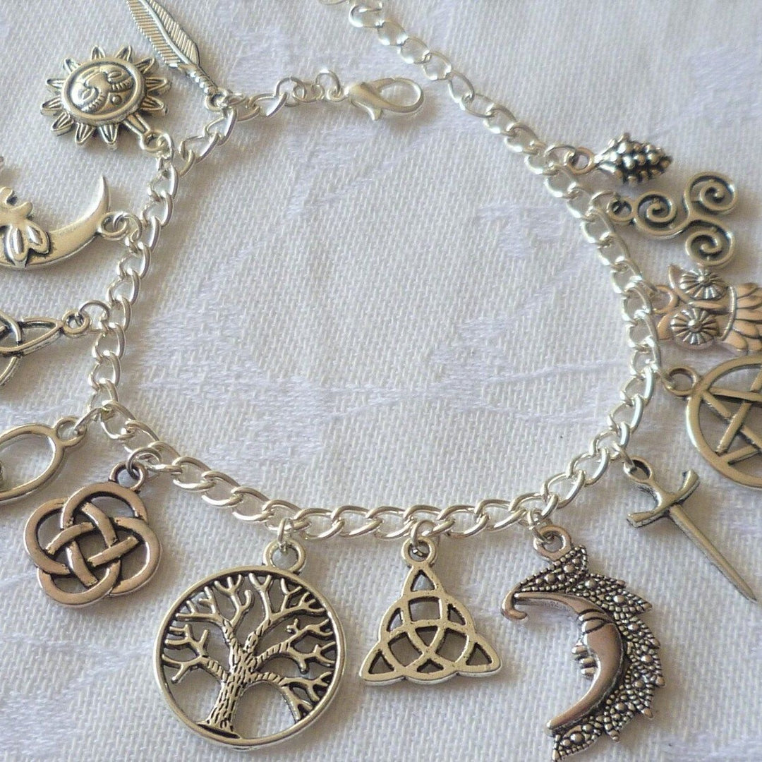 Gothic Witchy Celestial Charm Bracelet