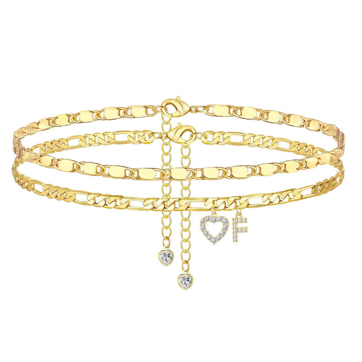 Layered Letter Anklet