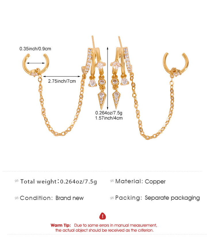 Celestial Chain Drop Earrings