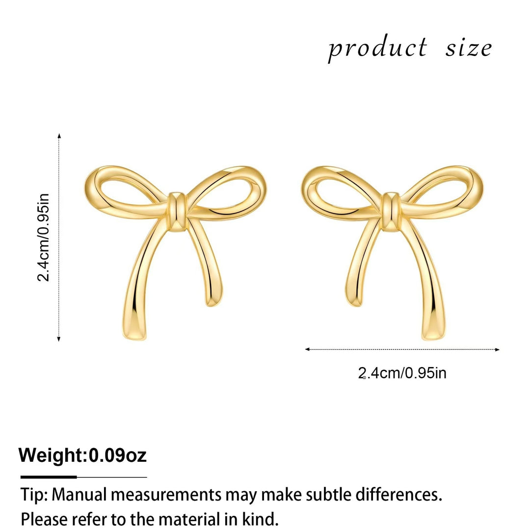 Gold Ribbon Bow Earrings