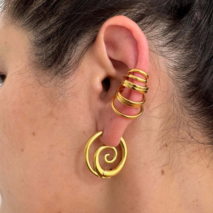 Sculptural Spiral Hoop Earrings