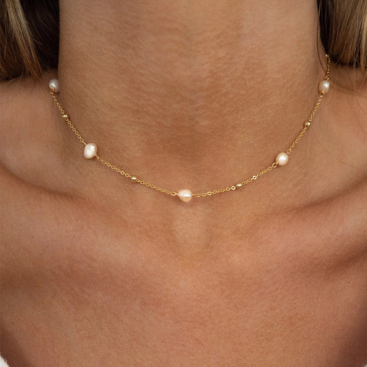 Vintage Pearl Heart Layered Necklace