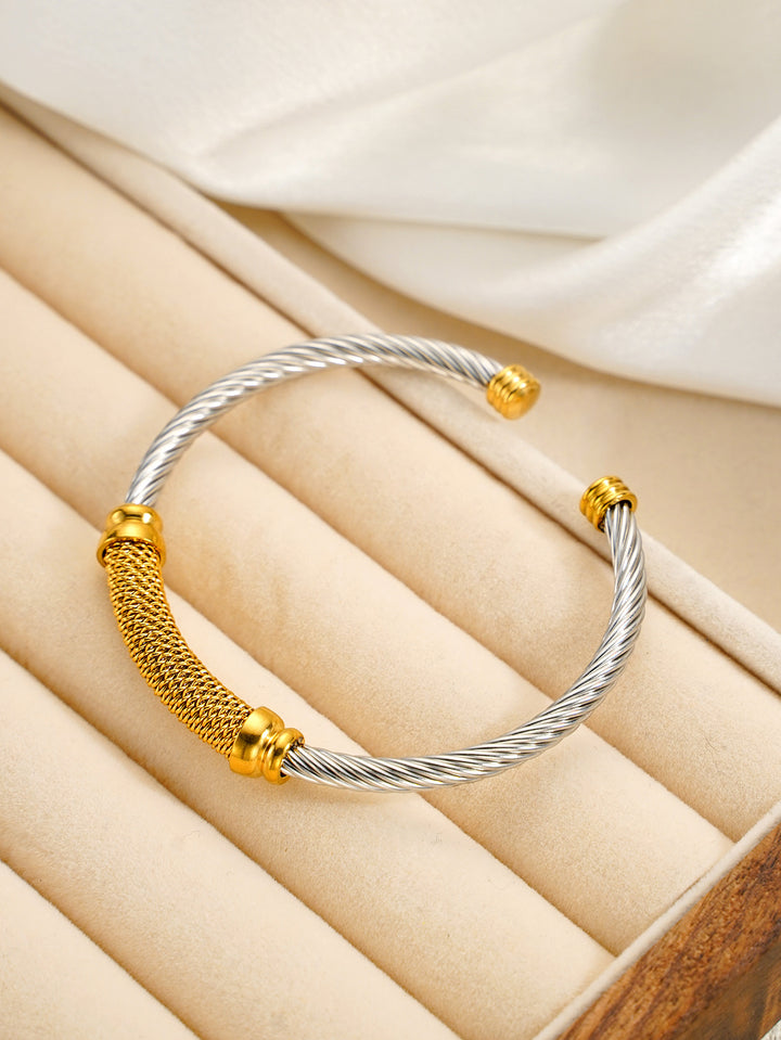 Stainless Steel Cable Cuff Bracelet