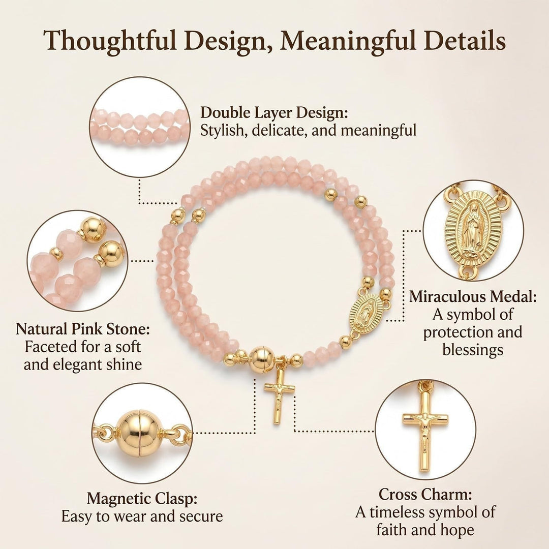 Cross Charm Beaded Bracelet