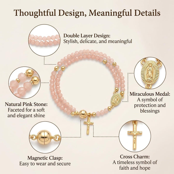 Cross Charm Beaded Bracelet